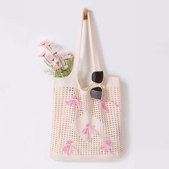 Women Pinkish Apricot Shoulder Shopping Handbag Casual Travel Tote Fold Able Bag - Picture 7 of 7